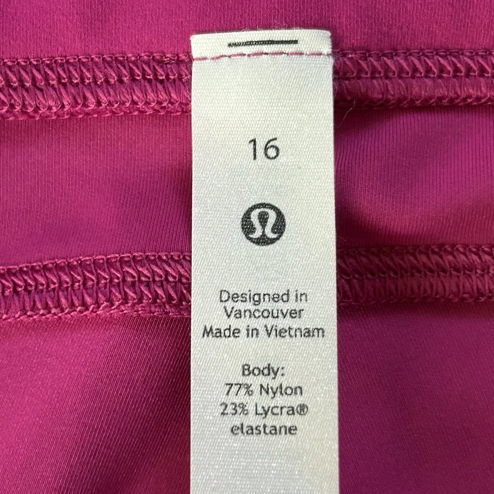 Lululemon Pants Womens 16 Pink Wunder High Rise Crop Pocket Yoga Workout‎ Lulu